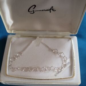 Craft Sterling Silver Heart Link Necklace - Silver